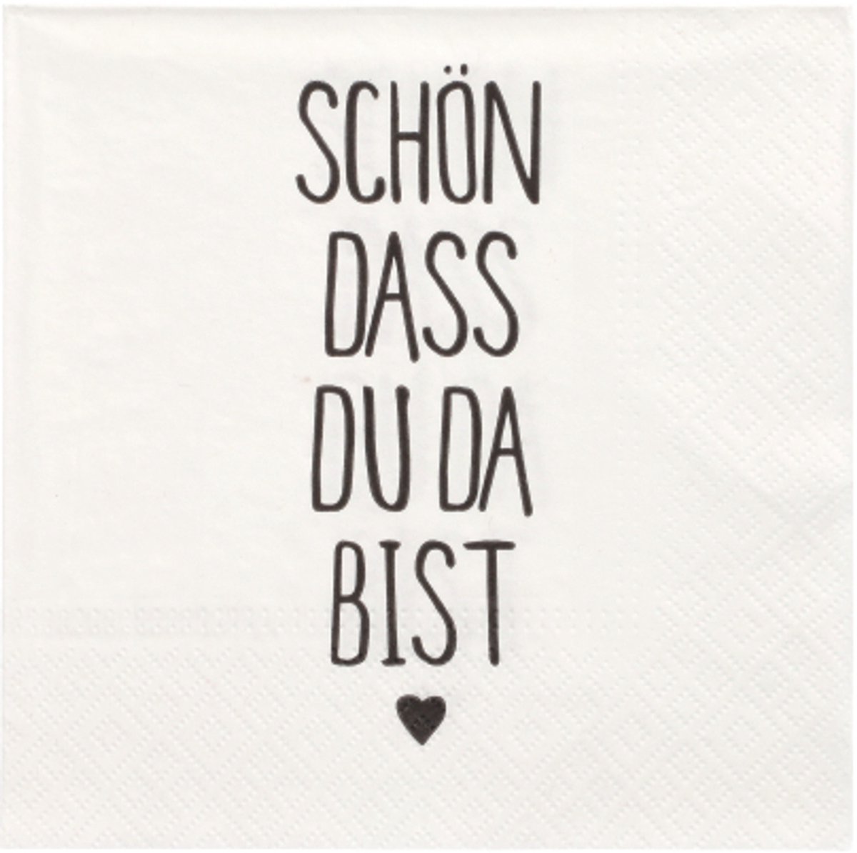 10x 20 Servetten 3-laags 1/4 vouw 33 cm x 33 cm Schön dass du da bist