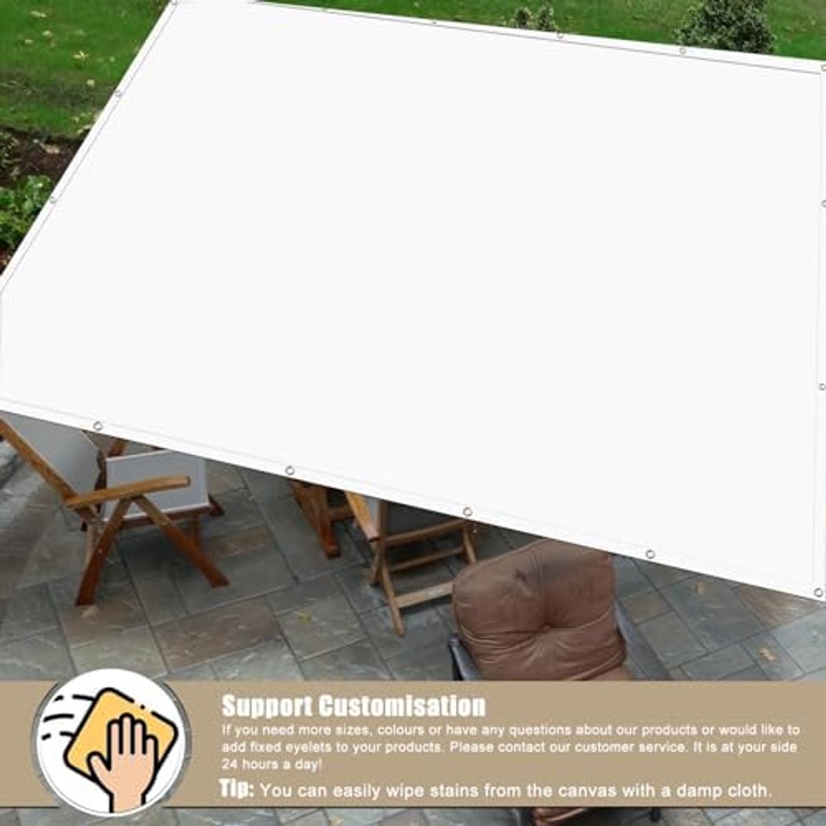 Schaduwdoek Tuin - Privacydoek Balkon - Zon Wering - Waterdicht UV-bestendig - 1x3.4 Meter