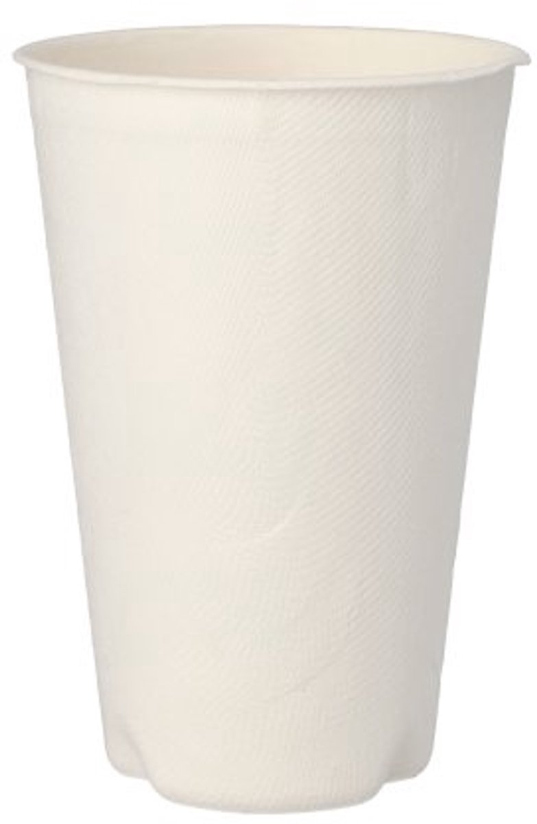 10x 12 Drinkbekers Suikerriet pure 04 l Ø 9 cm · 13 cm wit voor warme dranken