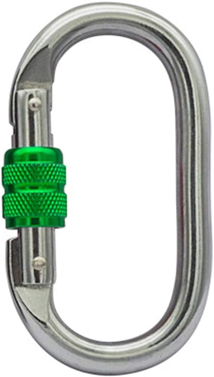 Klimmen Karabijnhaak - Veiligheidssluiting - Outdoor Avontuur - Twist Lock Systeem - 25 kN 5000 lbs - Groen