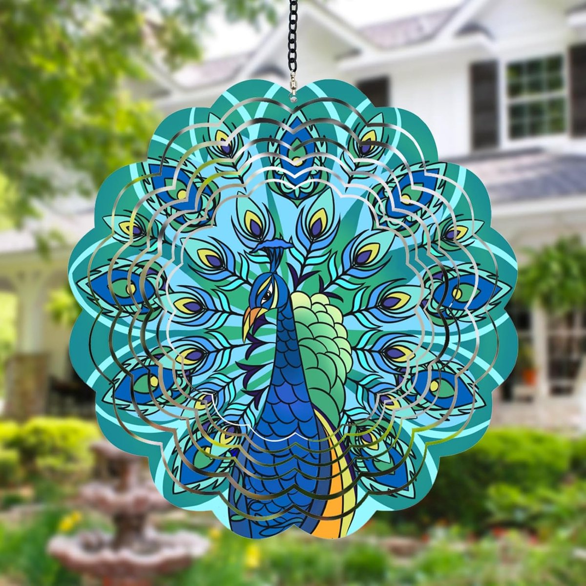 Metalen Windspinner - Tuindecoratie - Buiten Decoratie - Roestbestendig Metaal - 30 cm Diameter - Kleurrijk