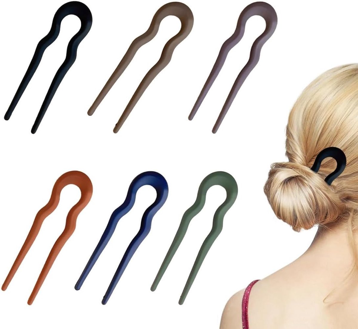 Franse Haarspeld - Haarspeld Clip Knot - Kapsels Maken - U Gevormd Design - 6 Stuks Set