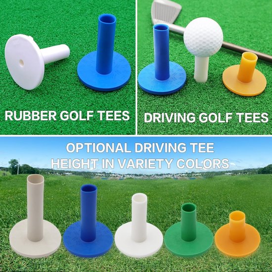 Golf Tees - Driving Range Mat - Golf Oefenen - Duurzaam Rubber Materiaal - Mixed Sizes - Kleurrijk van GOLF — afbeelding 2