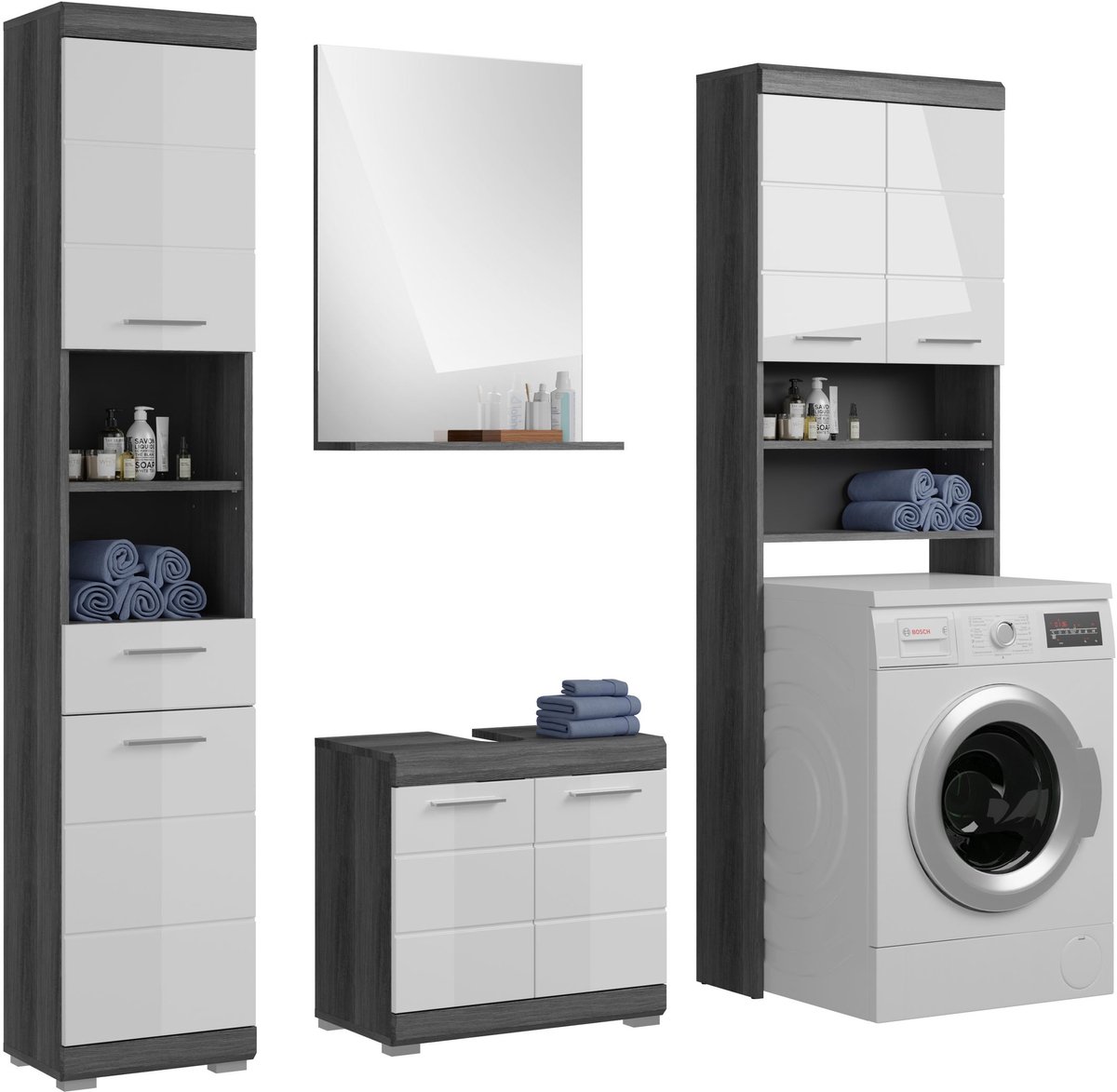 xonox.home badkamermeubel Scout rookzilver imitatie 190x191x34 cm