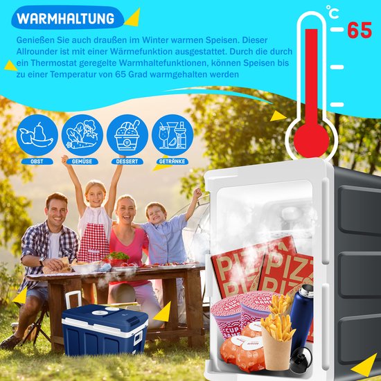 KESSER® 40L Thermo Elektrische Koelbox met wielen - voor warm houden en koelen - Coolbox - 12 volt en 230 volt| minikoelkast - thermobox voor auto| boot en camping - met ECO-modus - 40L, Marineblauw van Merkloos — afbeelding 4