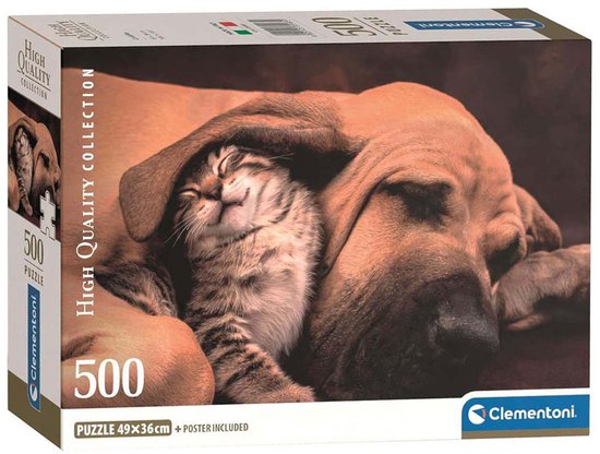 Clementoni - Puzzel - 500 Stukjes - Cuddles Compact Box - High Quality ...