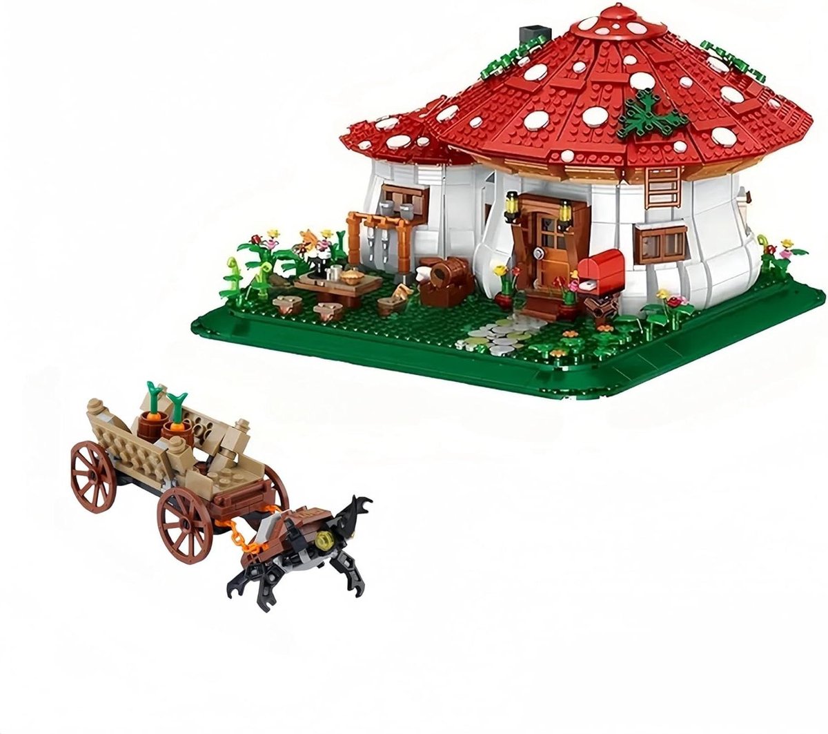 Mini Bouwstenen Sprookjeshuis - Bouwset Feeënhuis - Fantasierijk Spel - Therapeutisch Vakmanschap - 25.4 x 24.4 x 15.5 cm - Meerkleurig