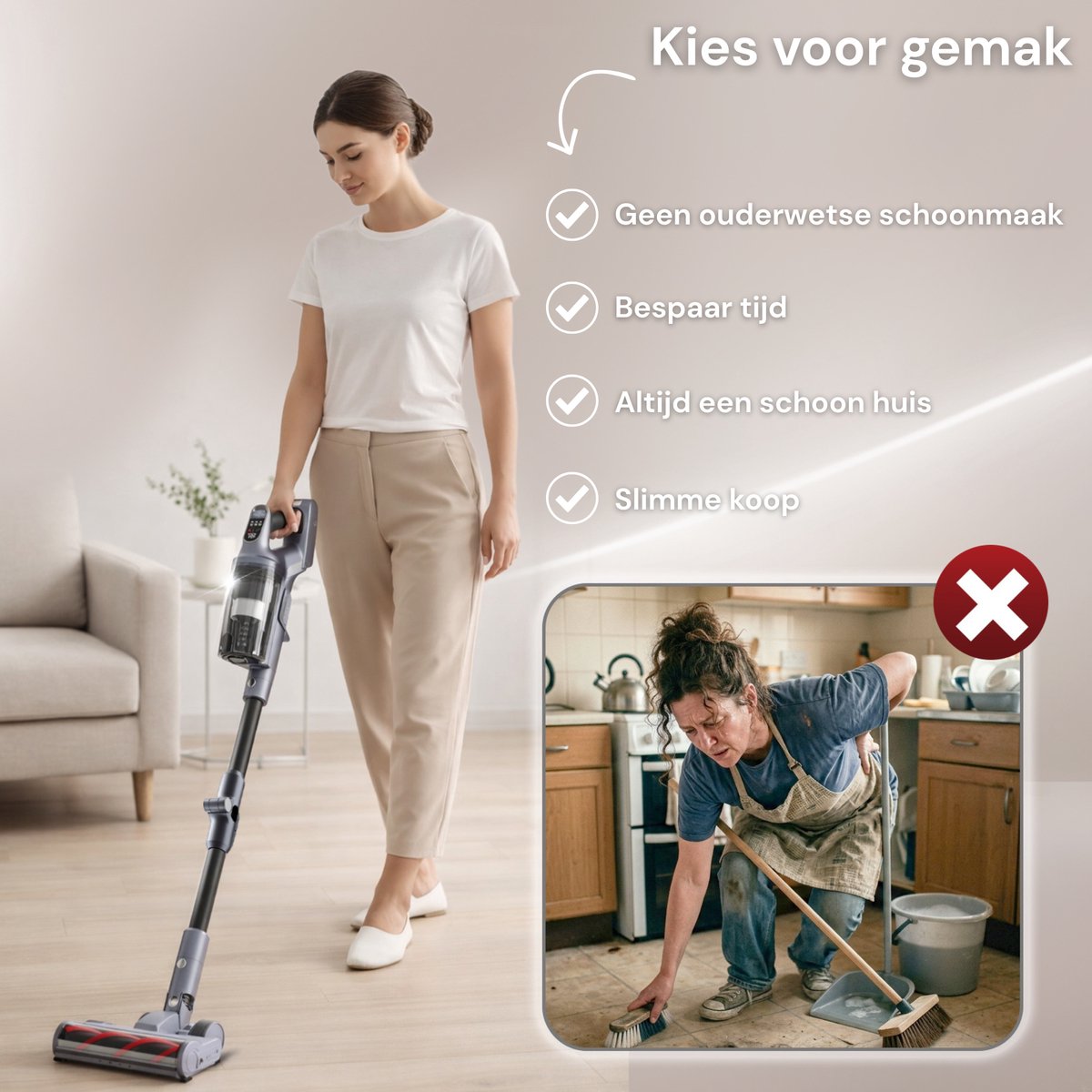Vesora® 3-in-1 Buigbare Steelstofzuiger Draadloos zonder Zak - FLEX - Draadloze Stofzuiger - Kruimeldief Snoerloos - Vacuum Cleaner - Handstofzuiger - Stofzuiger Steel met Hepa Filter - Stofzuiger Huisdieren - Zakloze Stofzuiger — afbeelding 7