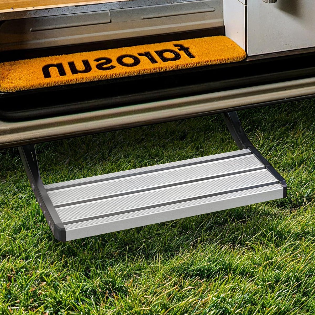 Opstapje Camper - Instaphulp Caravan - Veilig Instappen - Inklapbaar Aluminium - 45 x 21 x 17 cm