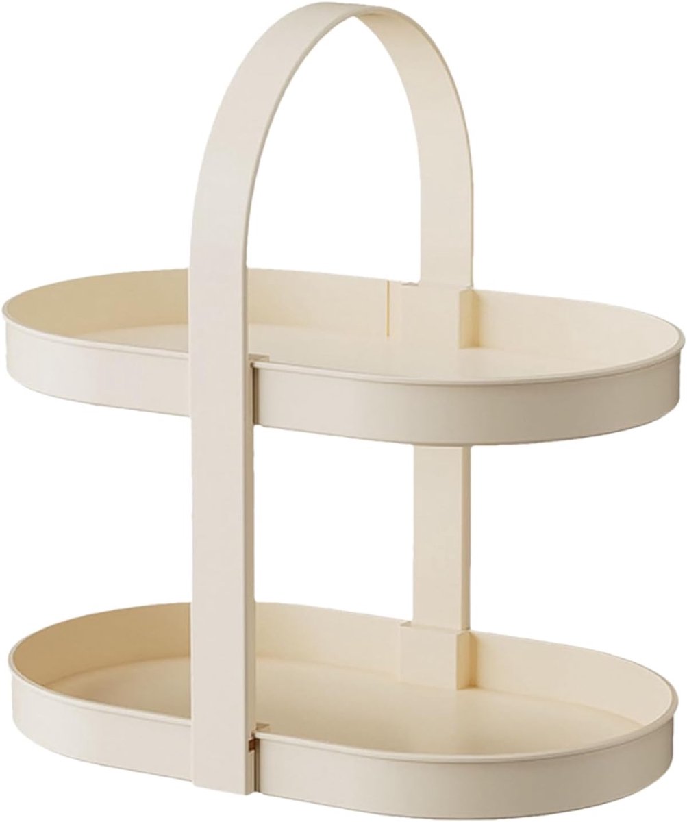 Make-up Organizer - Cosmetica Opberger - Schoonheidsbenodigdheden Opbergen - Tweelaags Ontwerp - 33.5x20.5x33.5cm - Wit