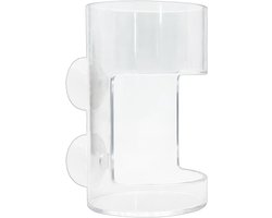 Voederbuis Aquarium - Voerdispenser Vis - Efficiënt Voeren - Voorkomt Verspreiding - 6x6x10 cm - Transparant