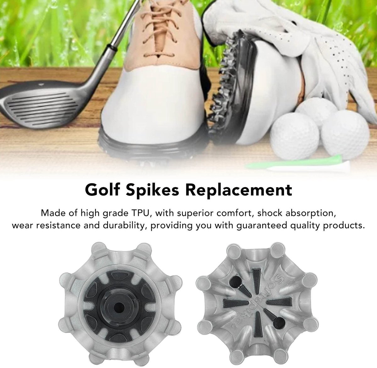 Allecto - Golf Shoe Spikes - vervangingen - antislip - 20 stuks - spikes voor golfschoenen - inclusief nageltrekker - geschikt voor golfers - set v...