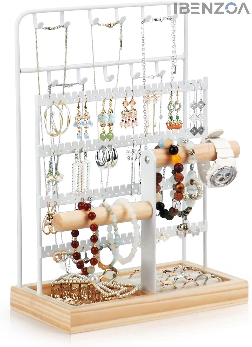Sieradenhouder - Multi-laags - Earring Storage - Wit