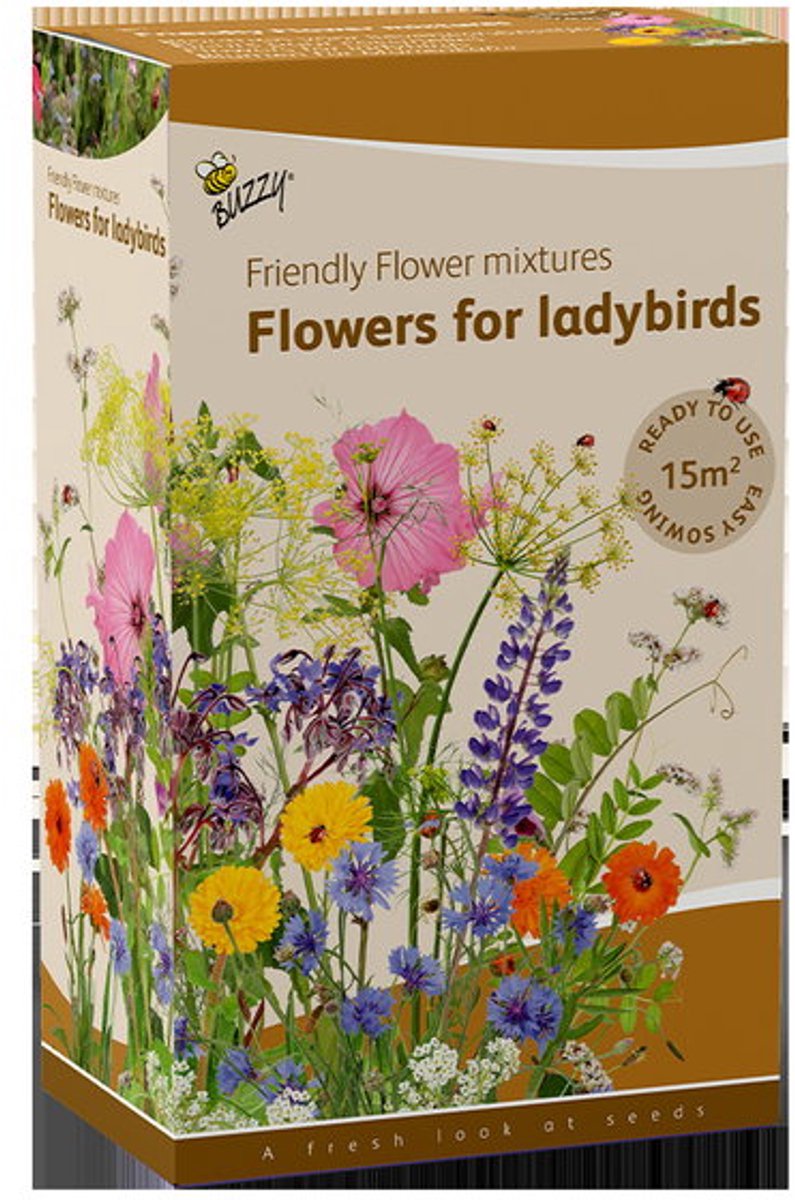 Buzzy - Grow gifts zaden strooidoos friendly flower lieveheersbeest...