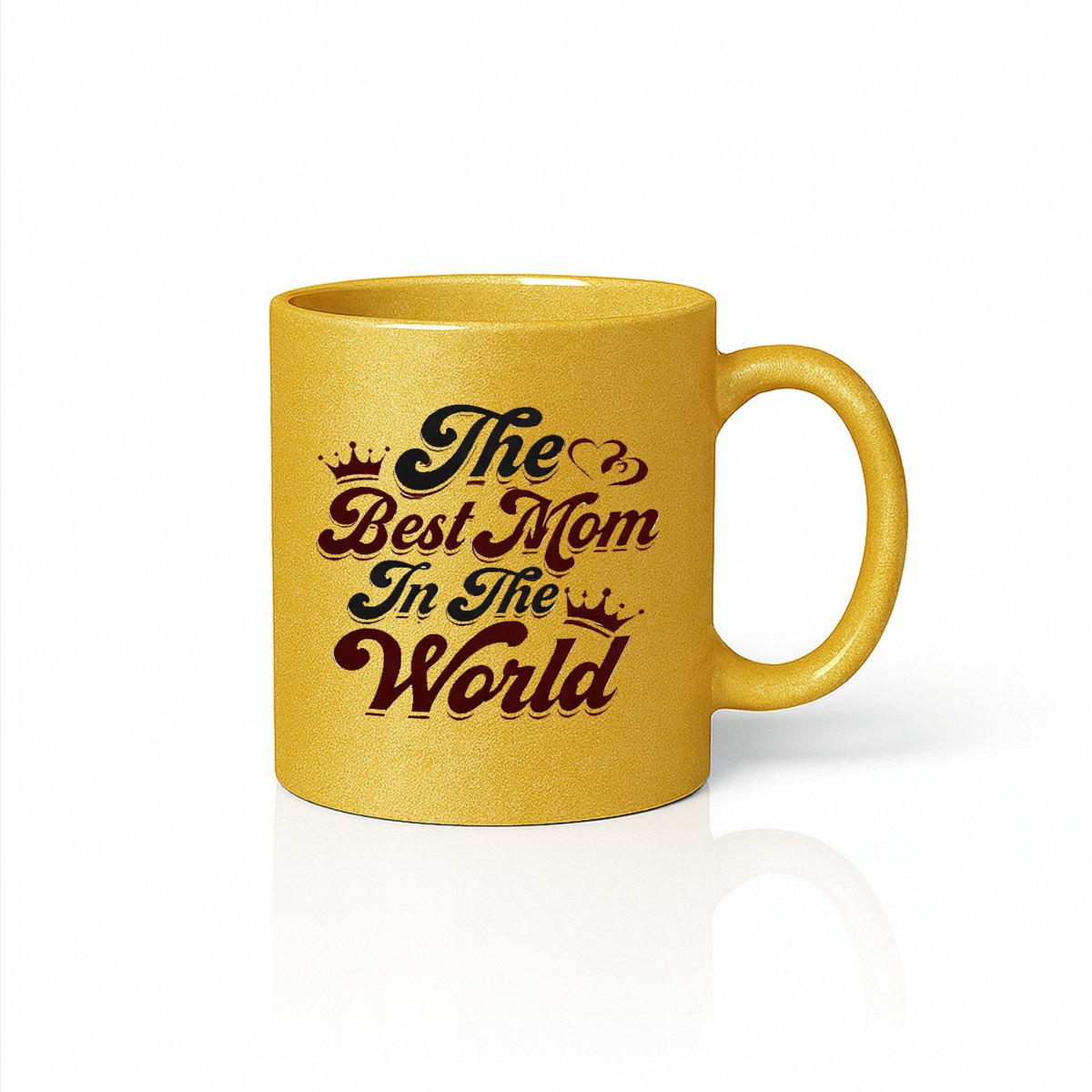 Luxe Metallic Gouden Mok - The Best Mom In The World - Elegant Cadeau voor de Beste Moeder