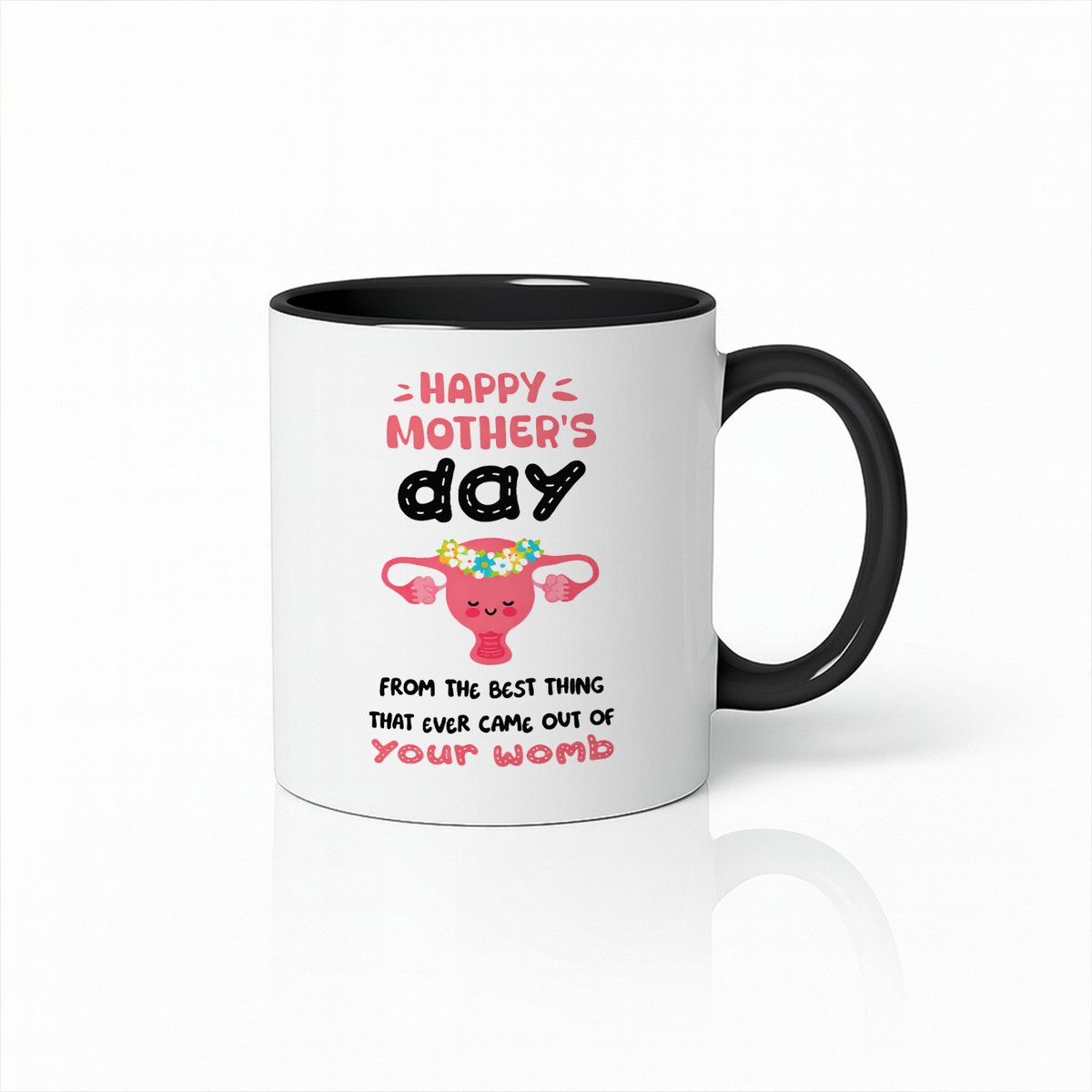 Moederdag Cadeau Mok Zwart Wit - Best Thing From Your Womb - Grappig Cadeautje