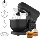 KitchenBrothers 1200W Keukenmachine - Keukenrobot - 5L - Mixer met Mengkom - Keukenmixer - Matzwart