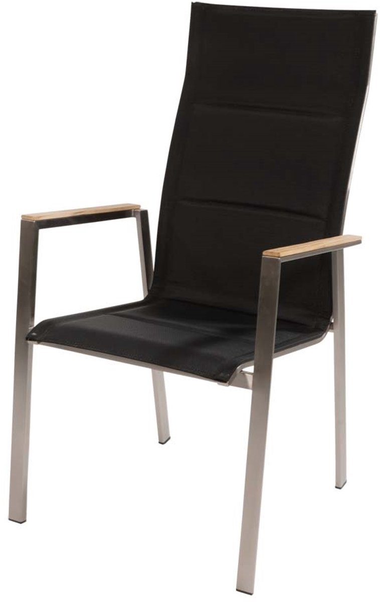 Lesli Living - Bistrostoel hoge - Zwart - 59x66x109cm - Set van 4