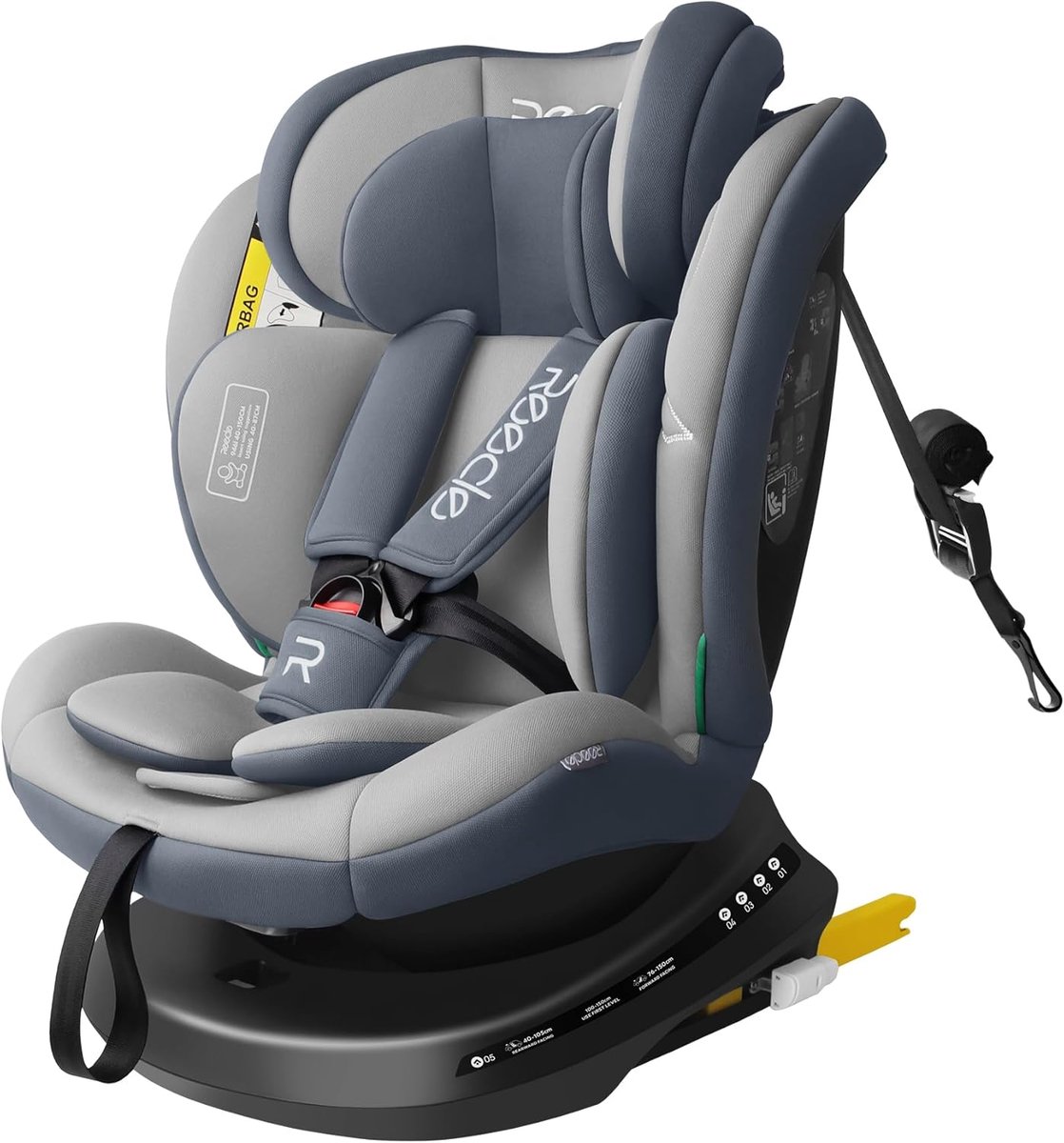 Draaibaar Kinderzitje - Autostoel Baby - Veilig Vervoer - Isofix en i-Size - 40-150 cm - Grijs