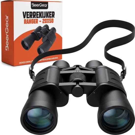 BeerGear® Verrekijker voor volwassene incl. accessoires - Zwart - 20 x 50 - Binoculars / Spotting Scope / Vogelkijker
