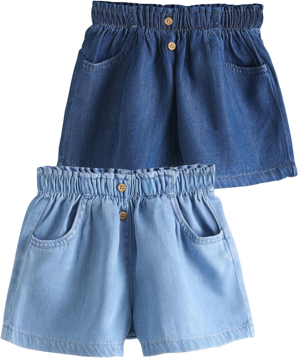 Next - Meisjes - Pullon Denim shorts 2 Pack - Blauw