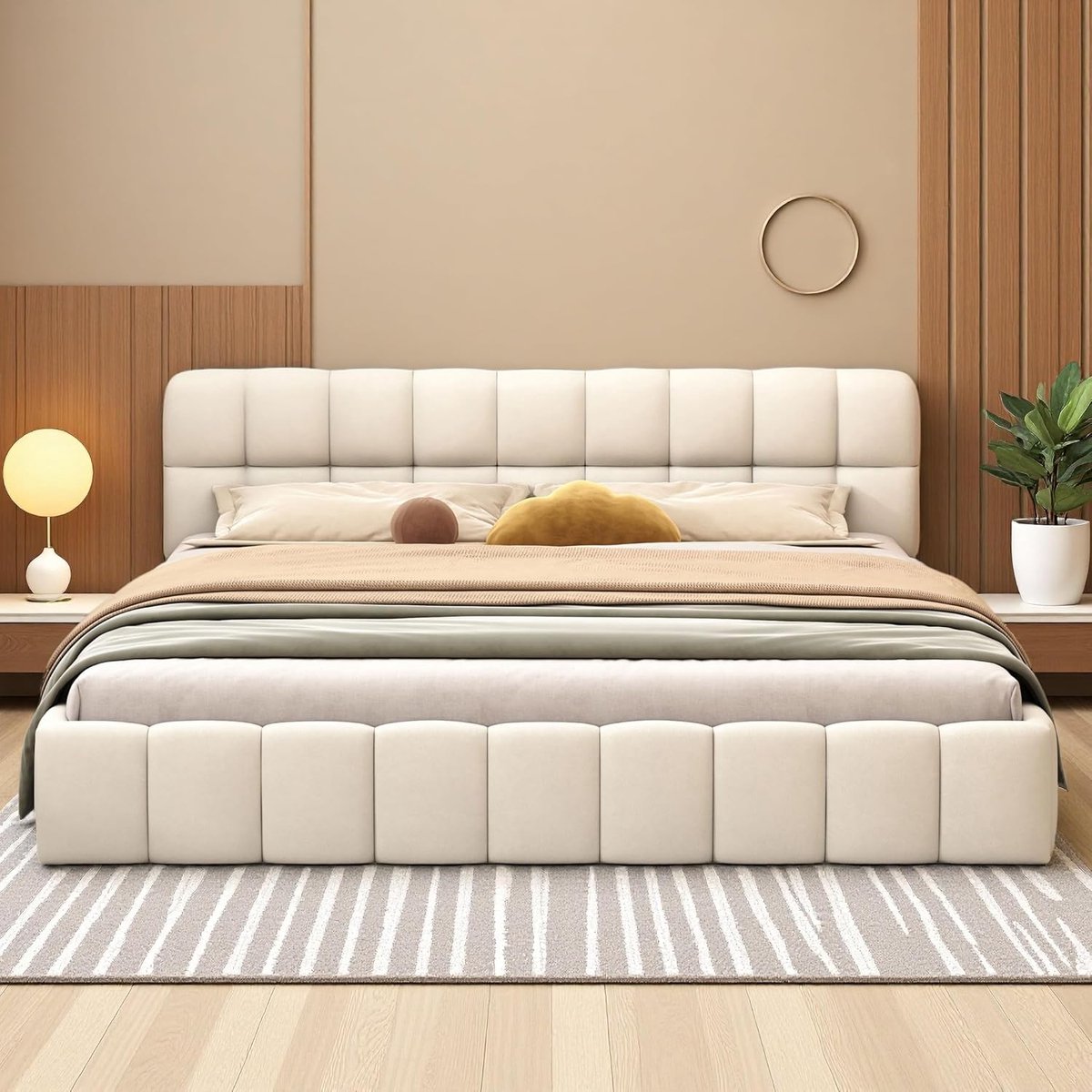Gestoffeerd Tweepersoonsbed - Linnen Bed - Slaapkamer Meubel - Zacht Hoofdeinde - 160x200 