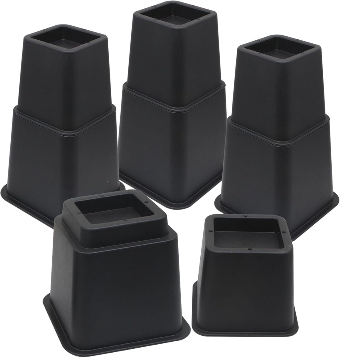 Bedverhogers Set - Meubel Lifters - Meubels Verhogen - Hoge Gewichtscapaciteit - 20 cm Hoog - Zwart