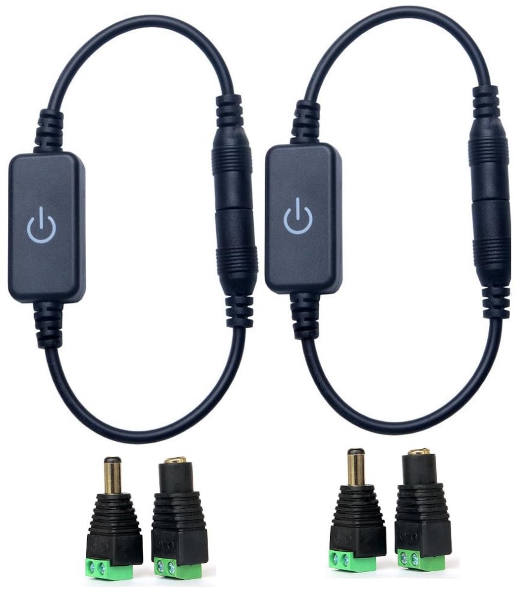 LED Strip Dimmer - Verlichting Controller - Sfeerverlichting Instellen - Touch Bediening - 5.5 x 2.1mm - zwart