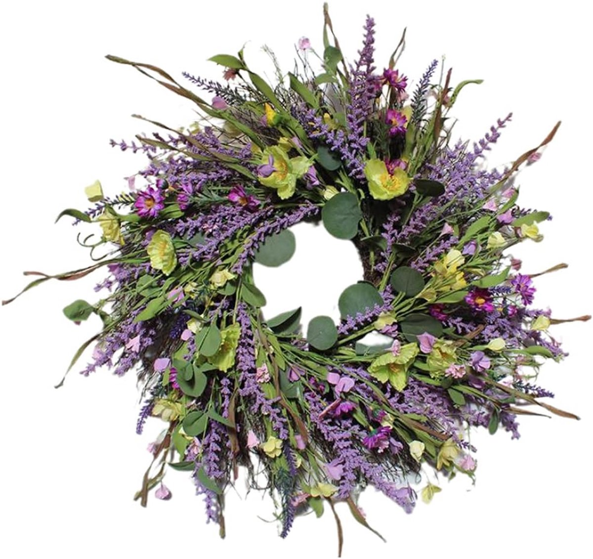 Kunstmatige Lavendel Krans - Nep Lavendel Krans - Voordeur Decoratie - Handgemaakt Ontwerp