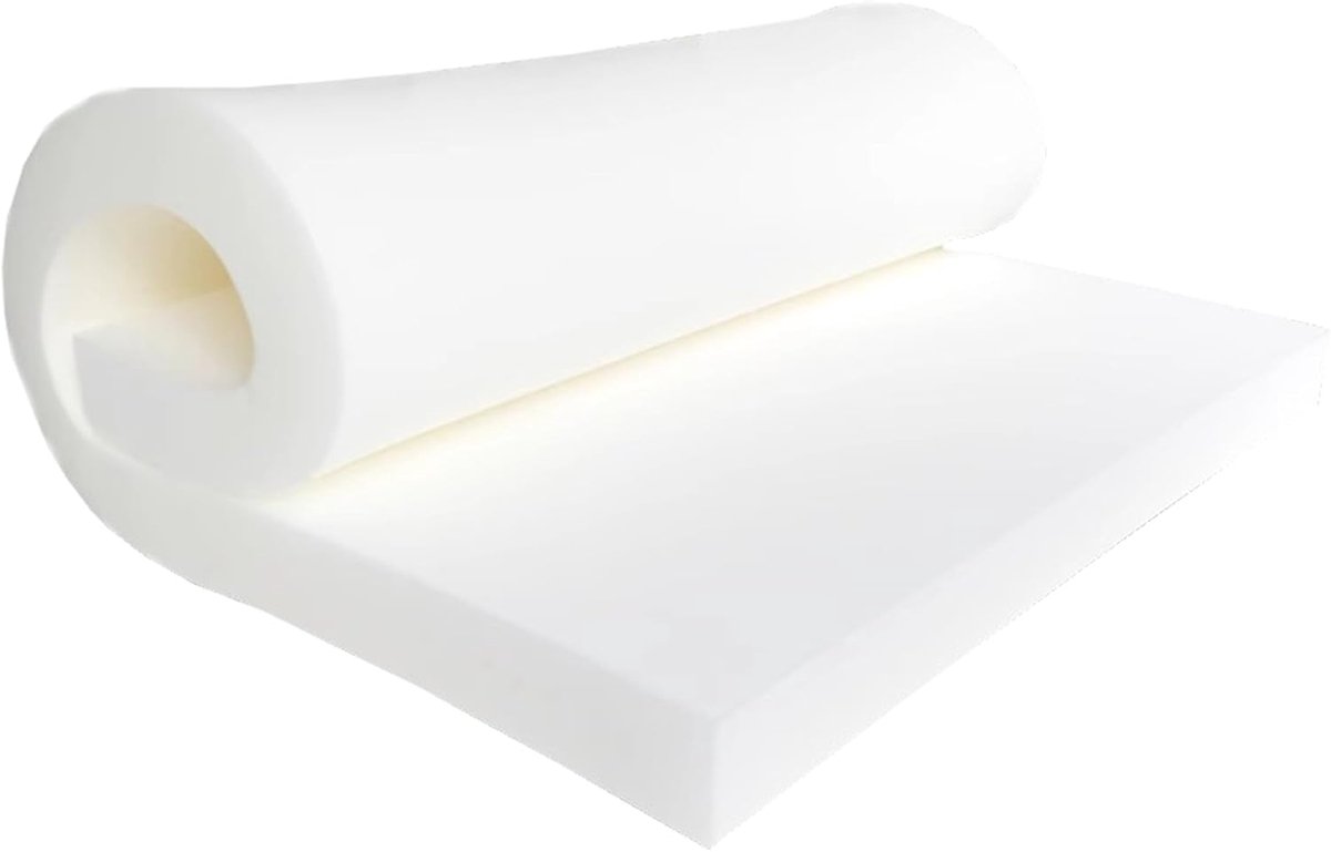 Schuimkussen - Zitkussen Kussen - Binnen Buiten - Hoge Dichtheid Schuim - 120x40cm 10cm Dik - Wit
