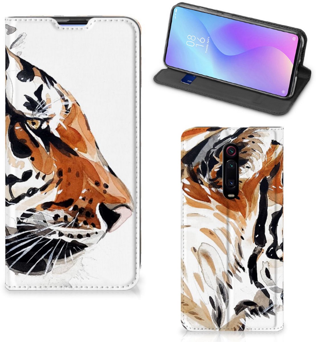 Bookcase Xiaomi Mi 9T Pro Watercolor Tiger