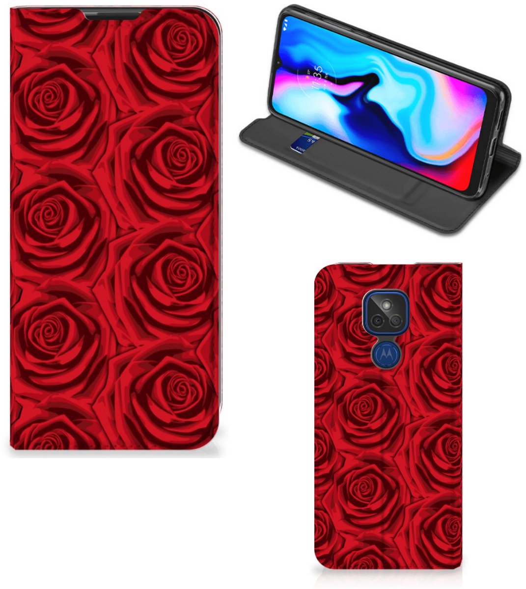 Motorola Moto G9 Play Smart Cover Red Roses