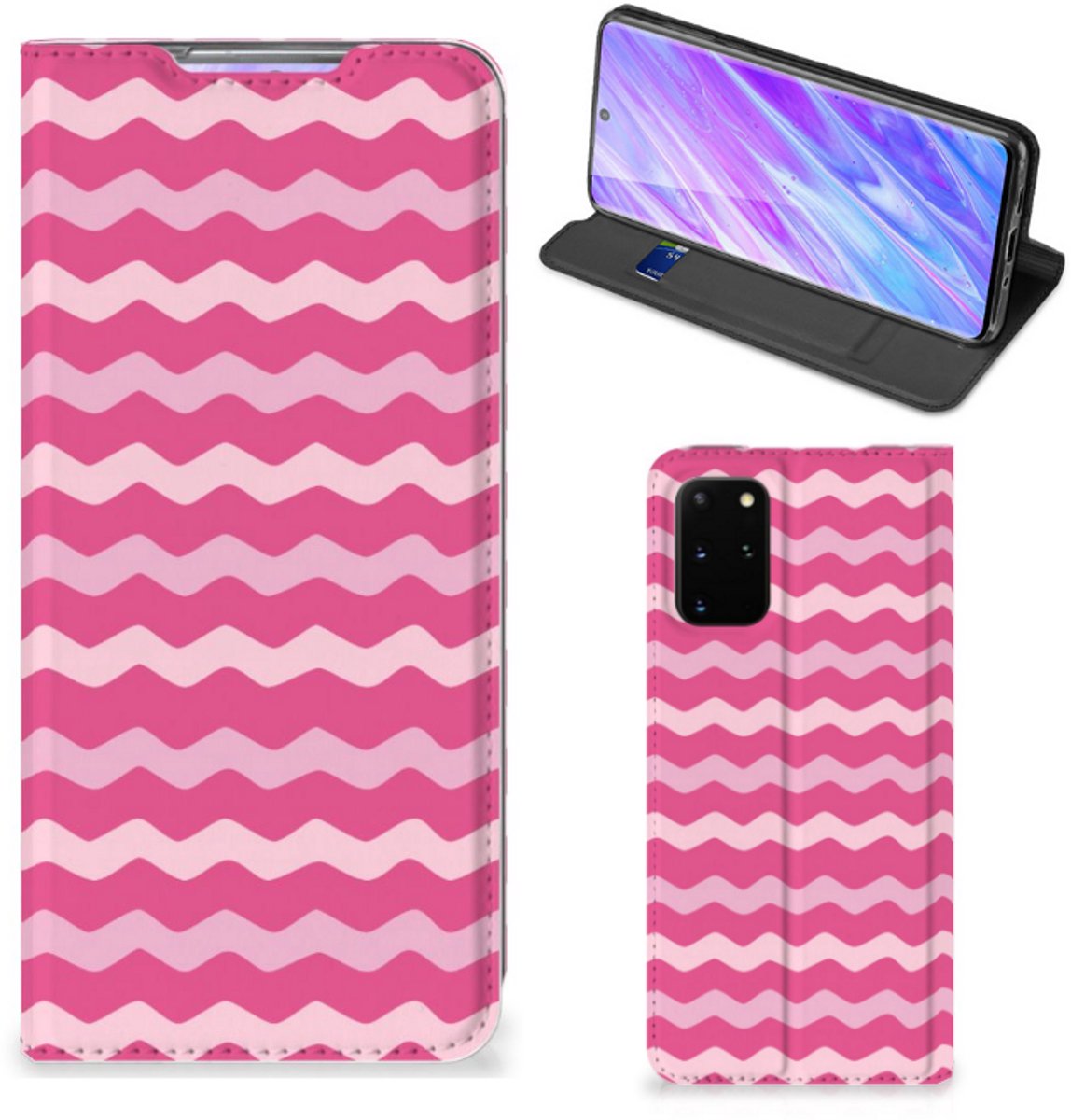 Samsung Galaxy S20 Plus Hoesje met Magneet Waves Pink