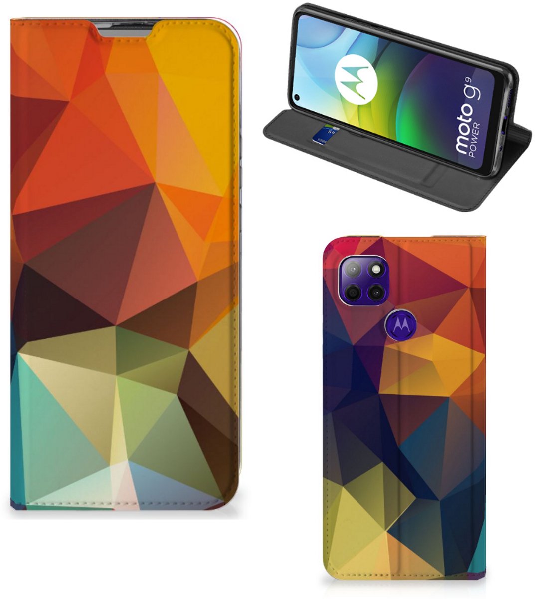 Motorola Moto G9 Power Stand Case Polygon Color