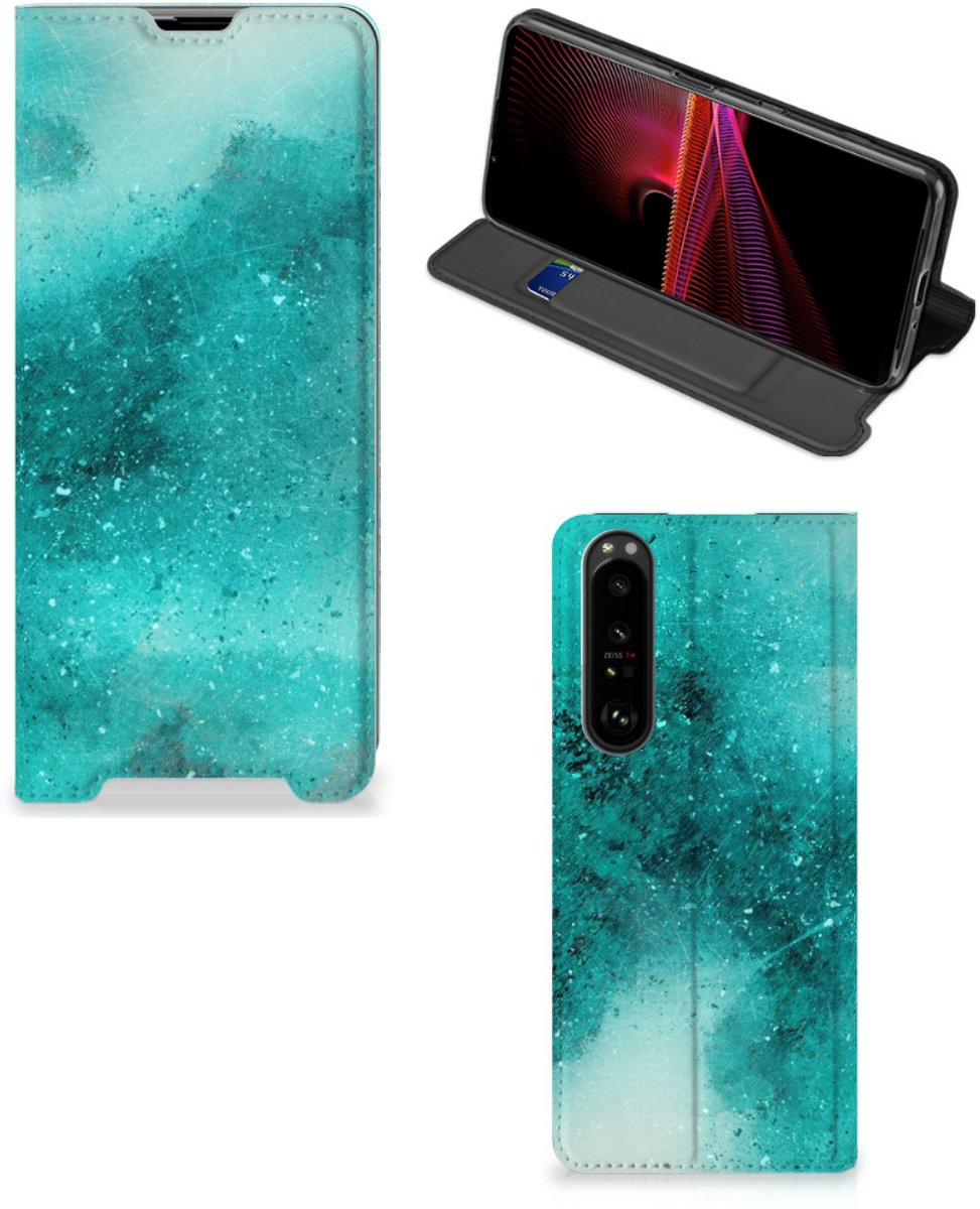 Bookcase Sony Xperia 1 III Painting Blue