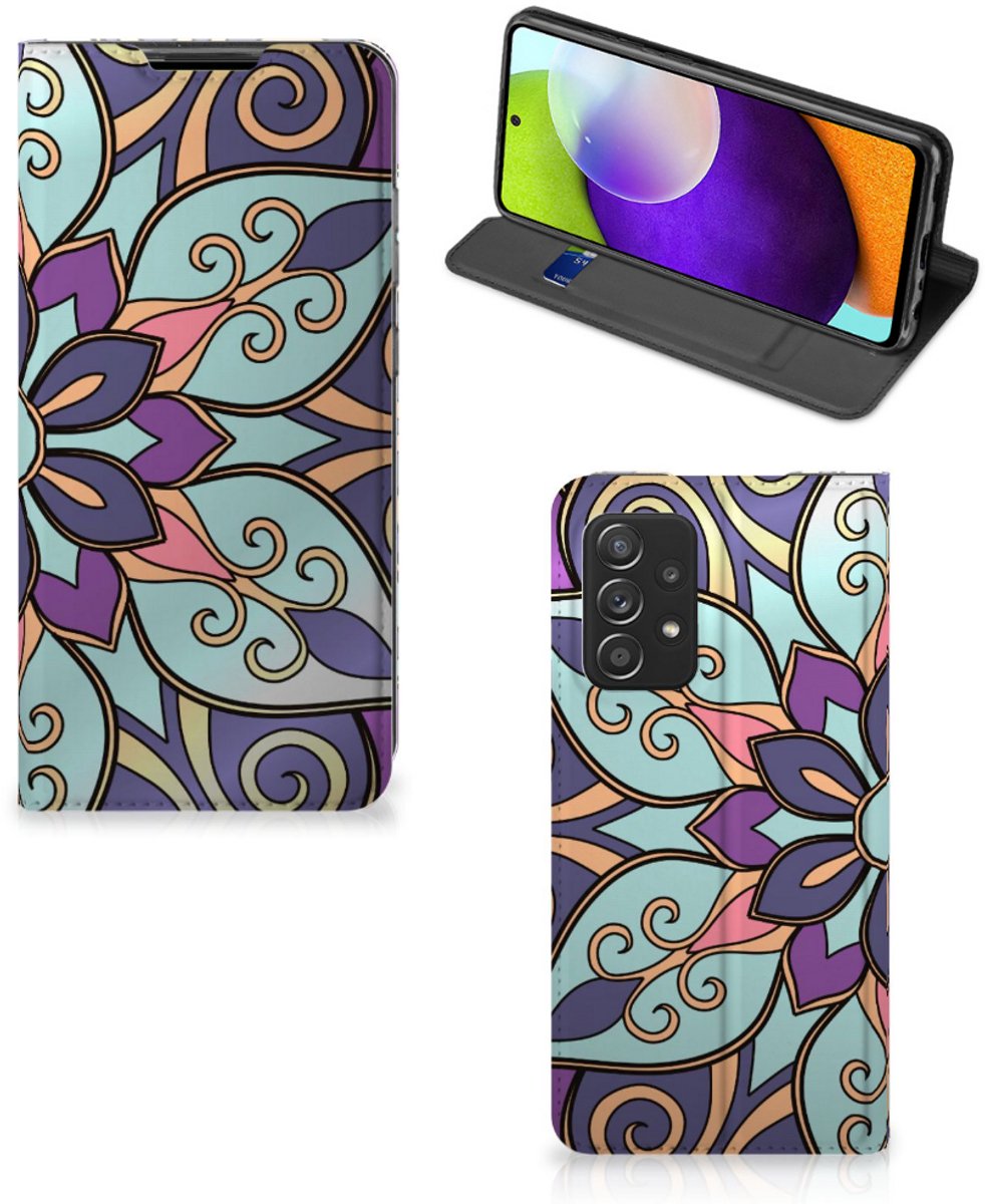 Samsung Galaxy A52 Smart Cover Purple Flower