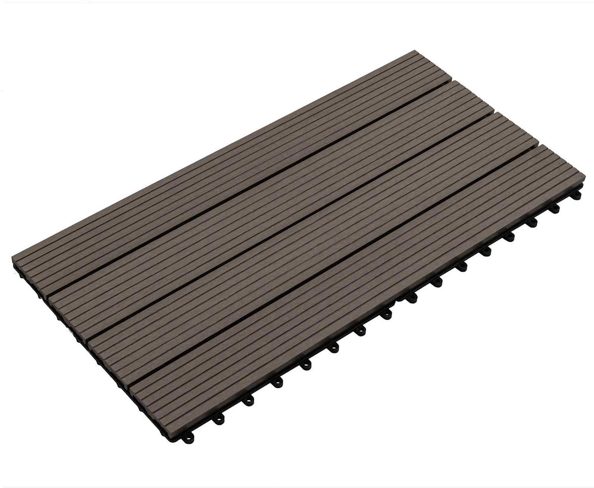 vidaXL - Terras - Tegel - 6 - pcs - Donkerbruin - 60 - x - 30 - cm - WPC
