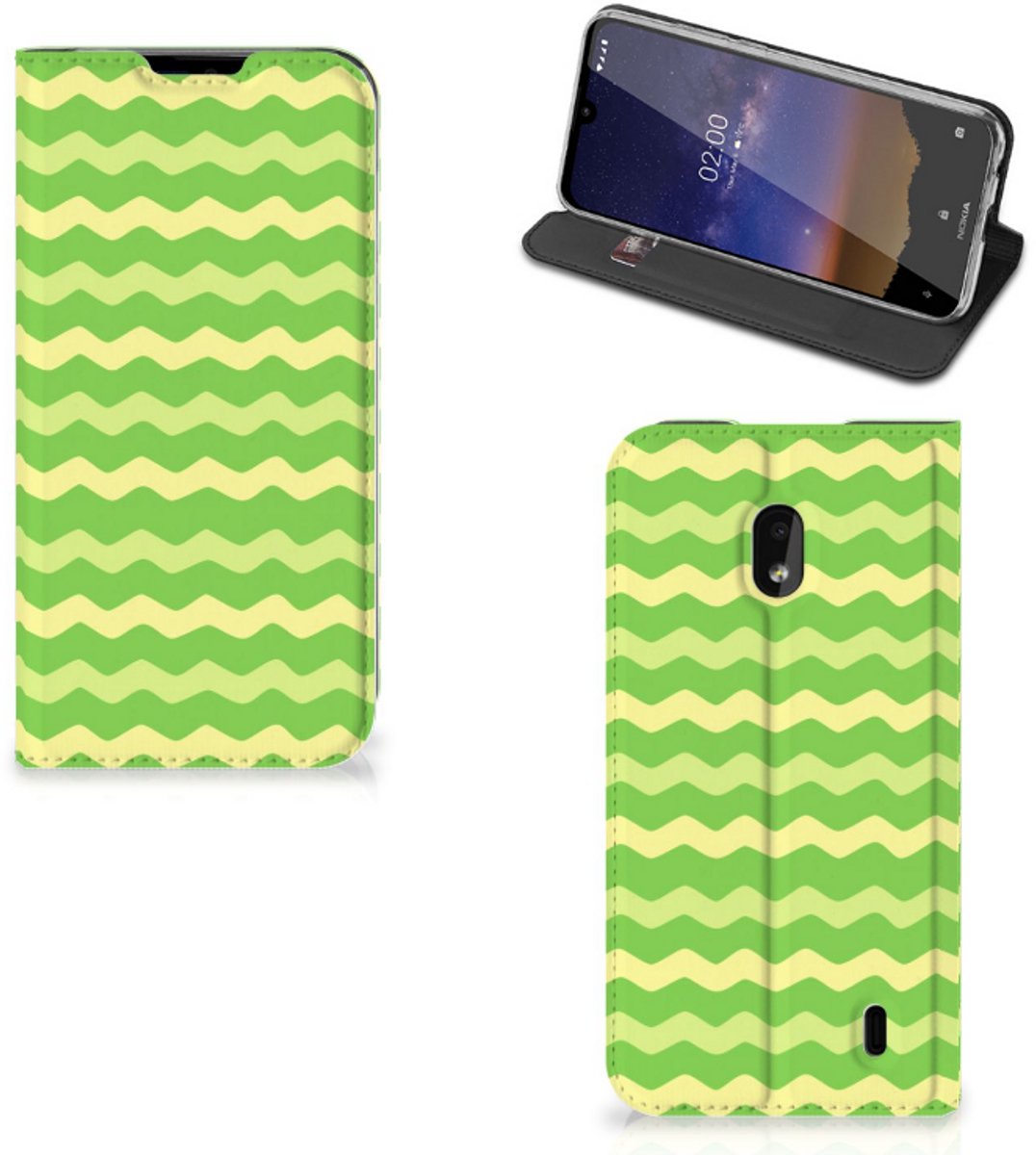 Nokia 2.2 Hoesje met Magneet Waves Green