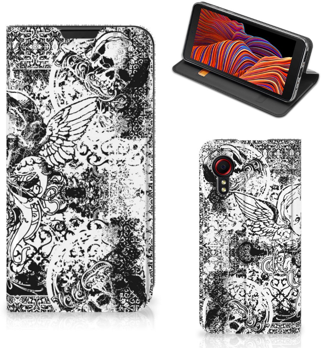 Mobiel BookCase Samsung Galaxy Xcover 5 Skulls Angel