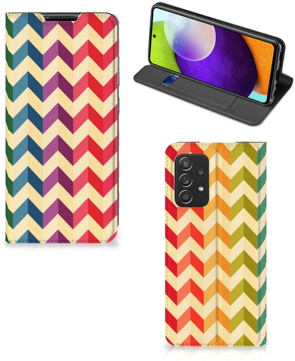 Samsung Galaxy A52 Hoesje met Magneet Zigzag Multi Color