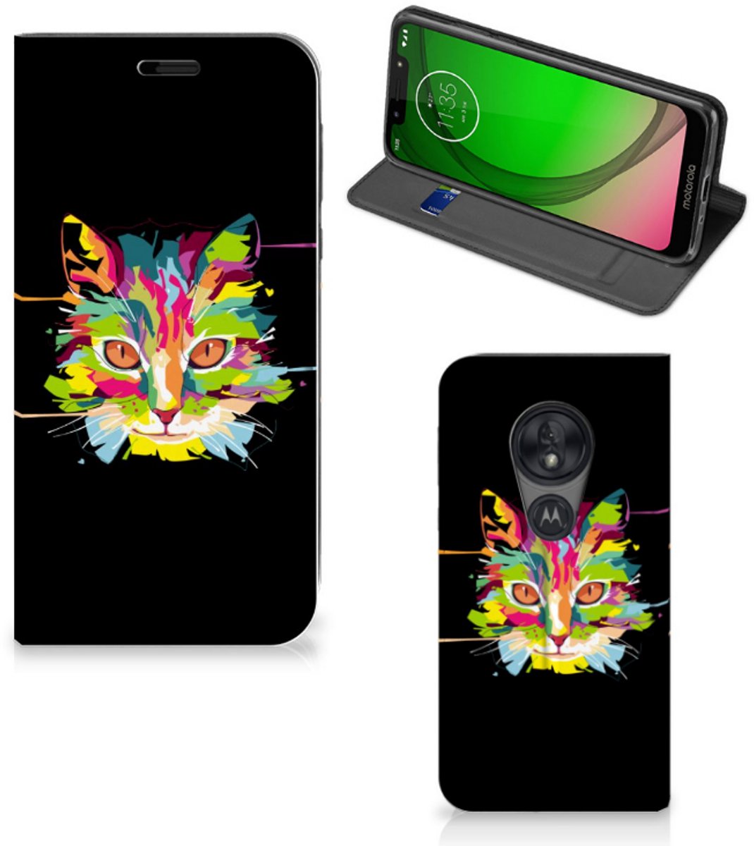 Motorola Moto G7 Play Magnet Case Cat Color