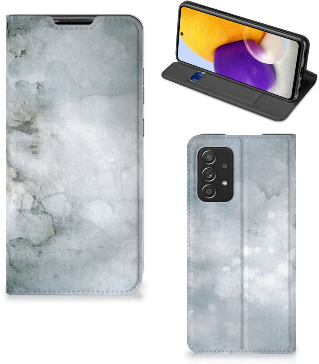 Bookcase Samsung Galaxy A72 (5G/4G) Painting Grey
