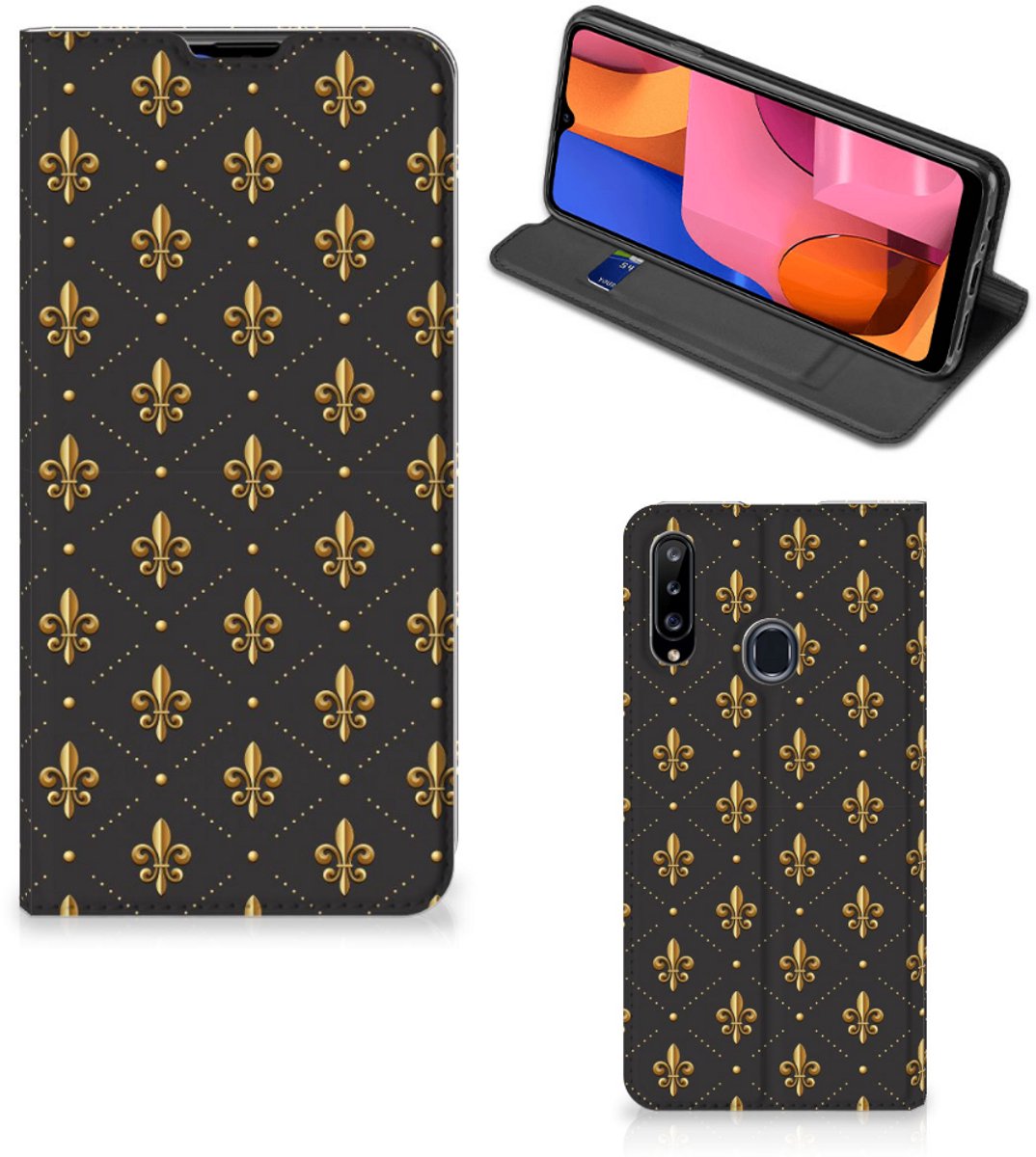 Samsung Galaxy A20s Hoesje met Magneet Franse Lelie