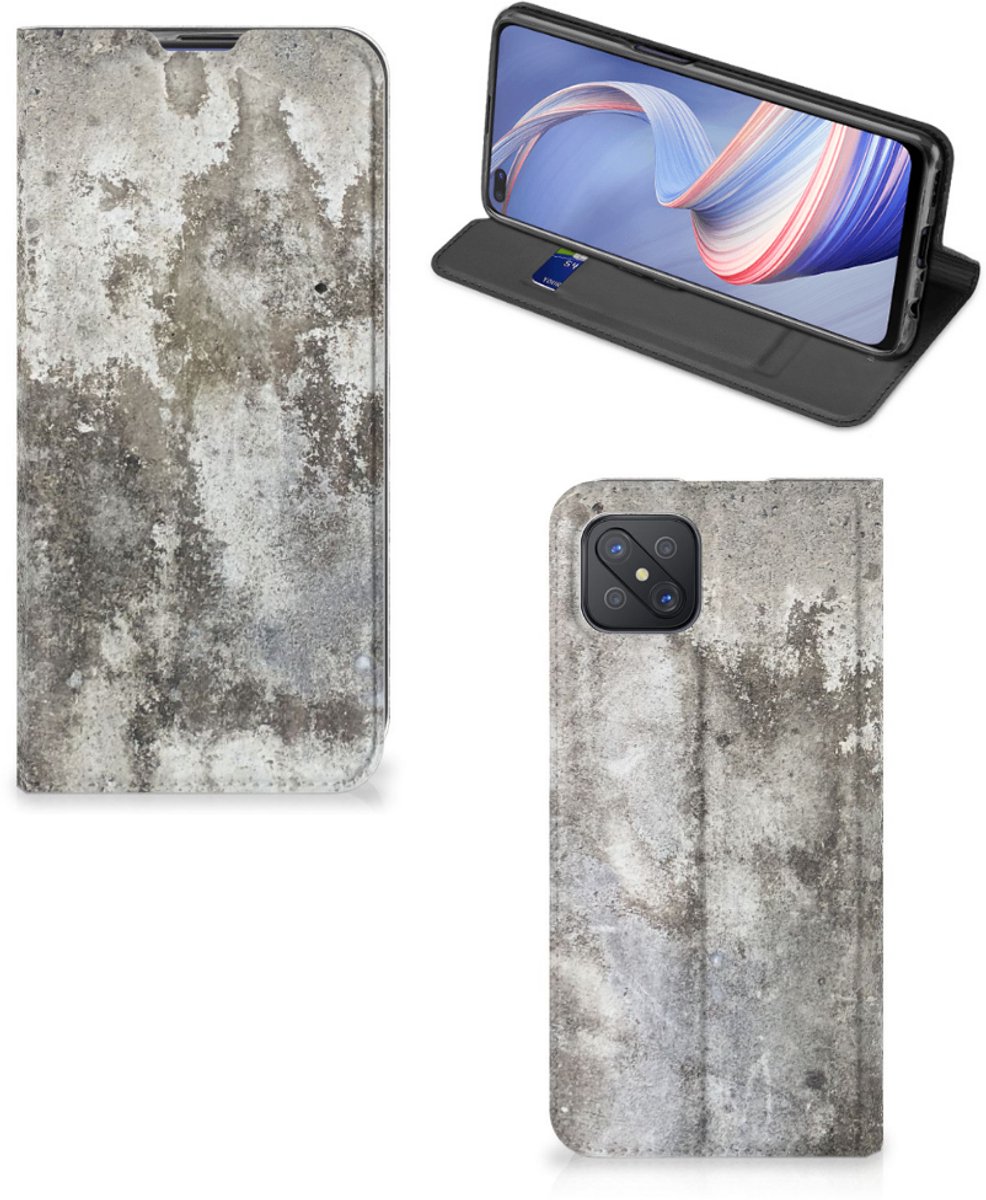 Standcase Hoesje voor OPPO Reno4 Z 5G Standcase Beton Print