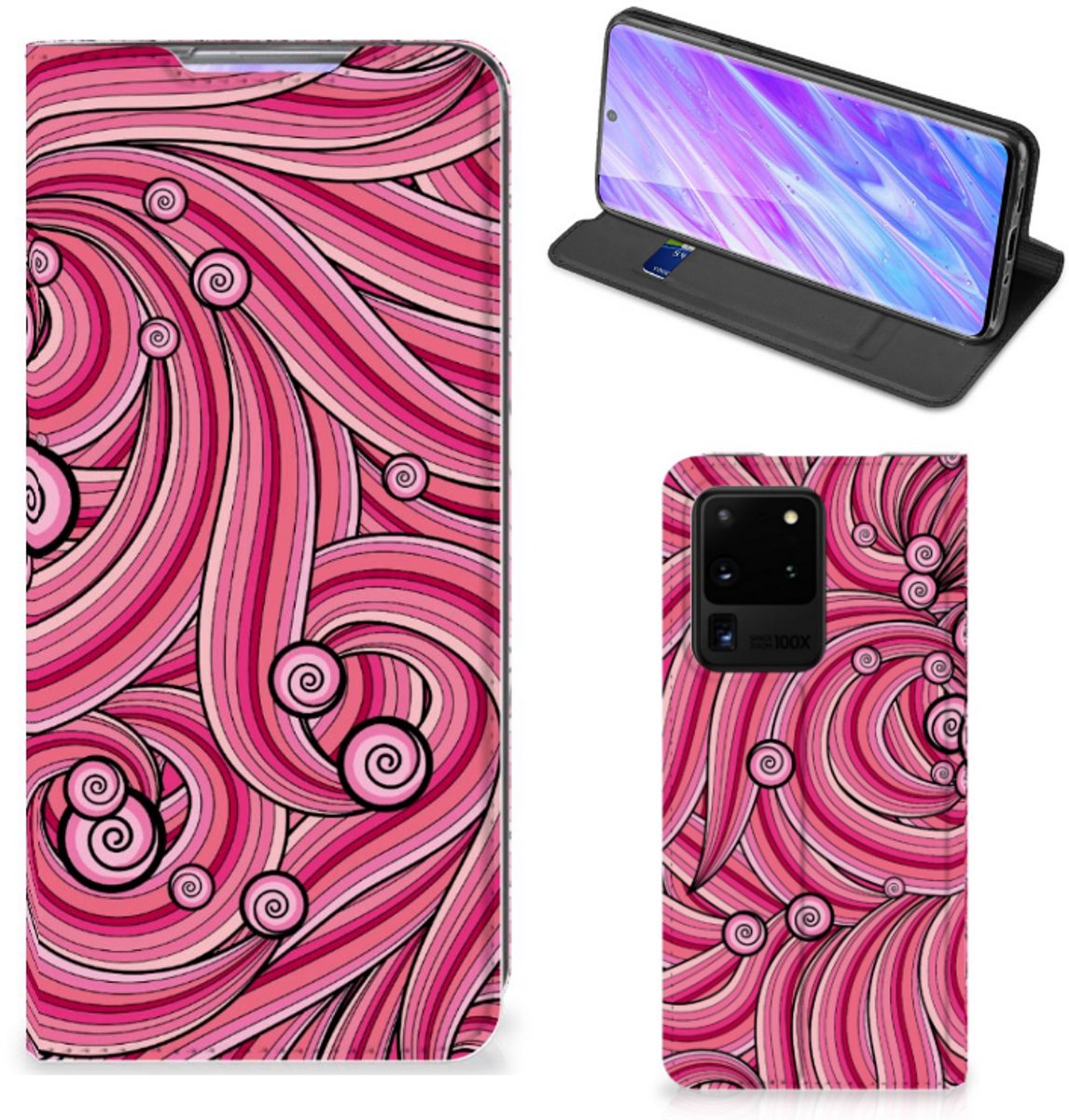 Samsung Galaxy S20 Ultra Bookcase Swirl Pink