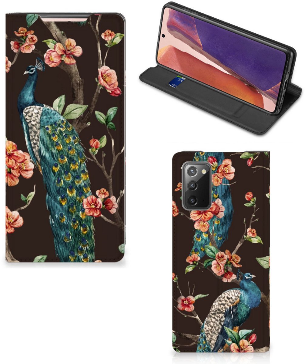 Samsung Galaxy Note20 Hoesje maken Pauw met Bloemen
