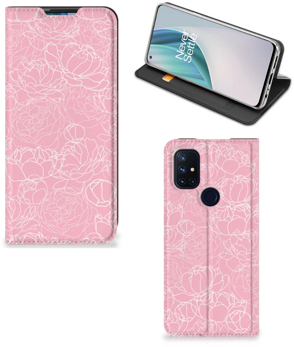 OnePlus Nord N10 5G Smart Cover White Flowers