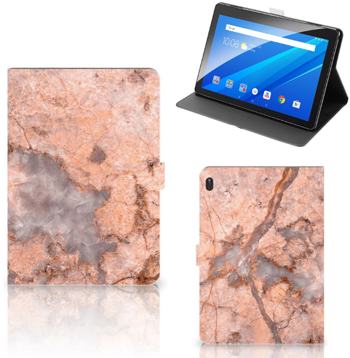Lenovo Tab E10 Leuk Tablet hoesje Marmer Oranje