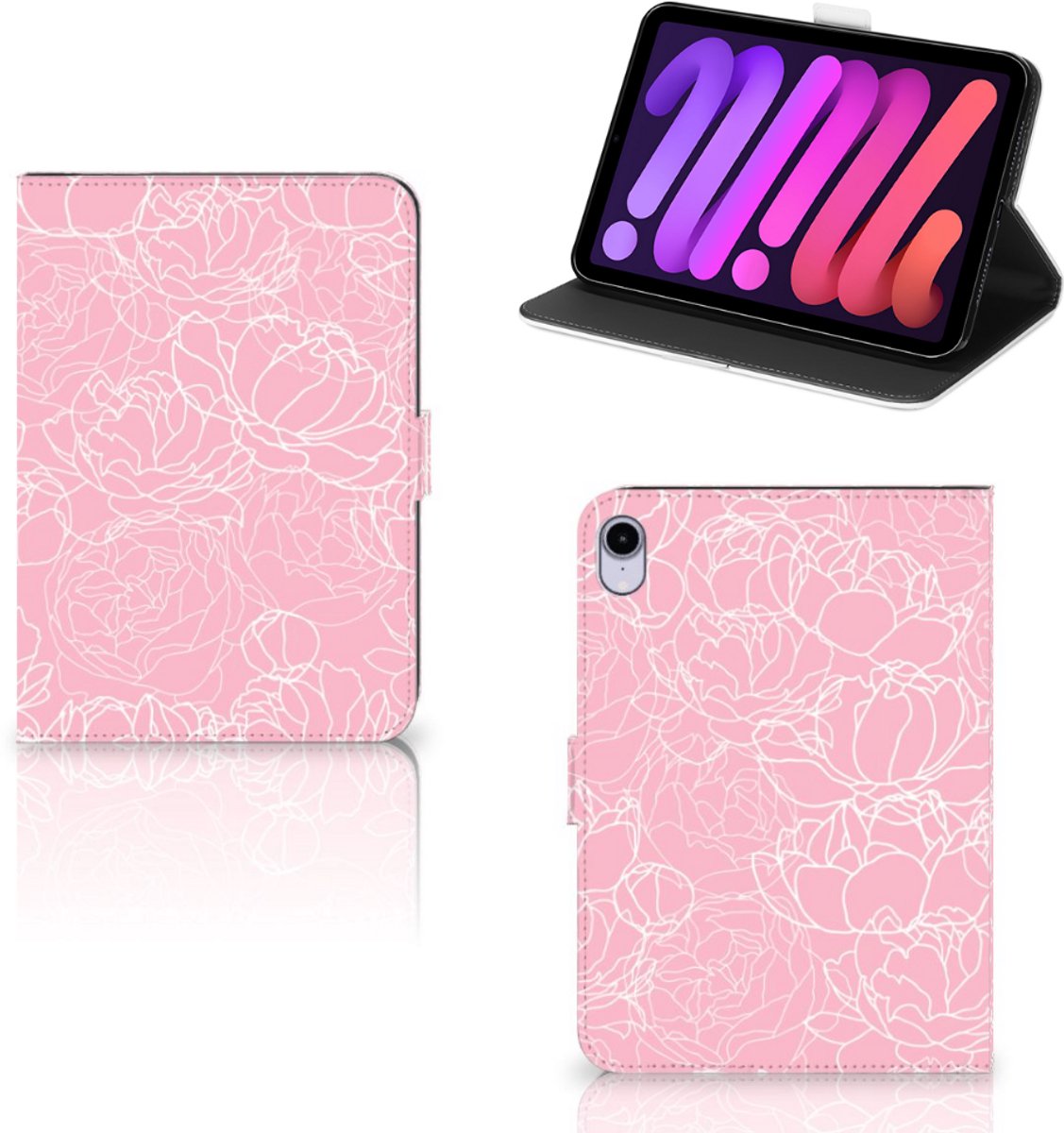 iPad Mini 6 (2021) Tablet Cover White Flowers