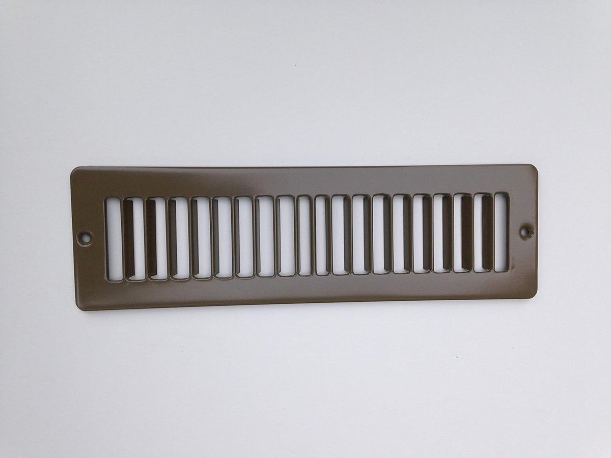 Onderkast Ventilatierooster - Bruin Plintrooster - Verwarming Afwerking - Gestempeld Metaal - 28 x 8 cm - Bruin